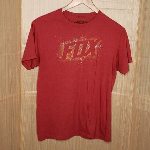 Fox Mens Red Logo Short Sleeve Shirt Medium - Picture 1 of 4